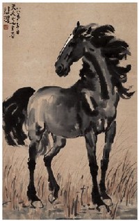 徐悲鸿 1939年作 马 立轴